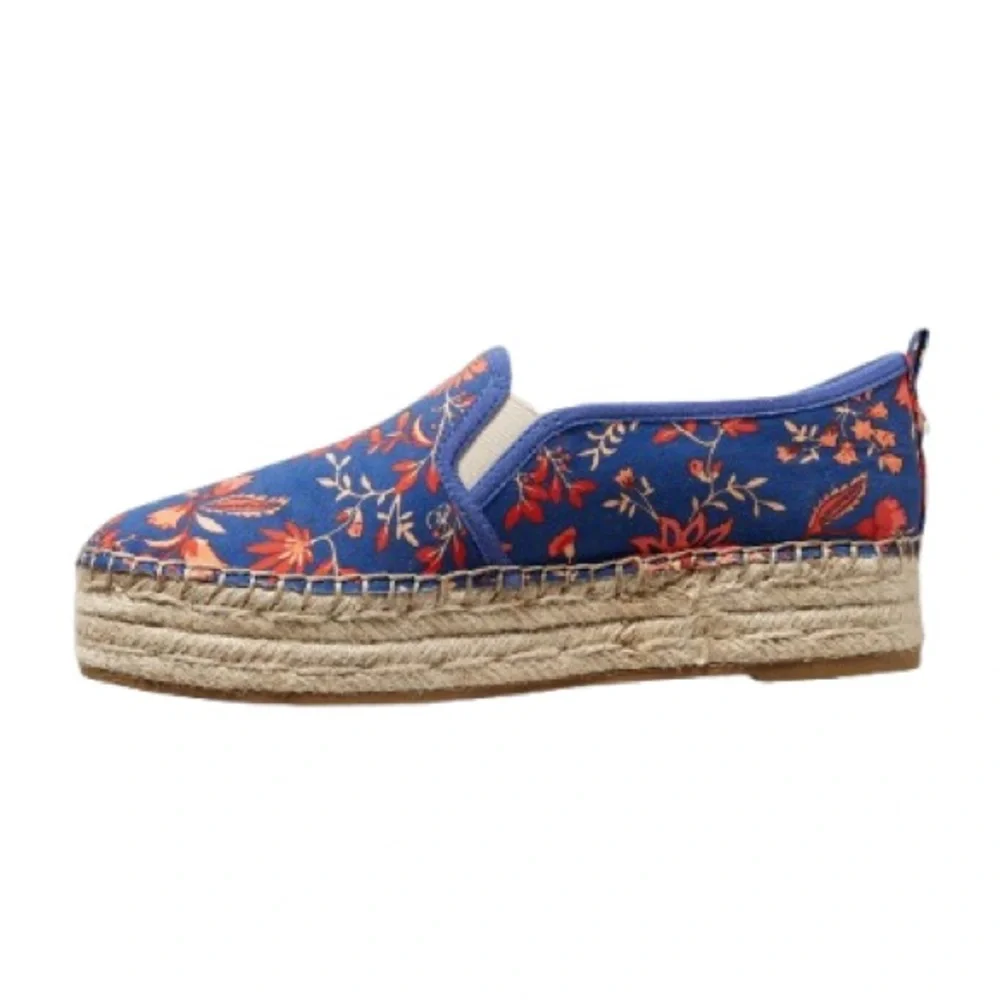 Sam Edelman Blue and Red Floral  Corrin Espadrilles